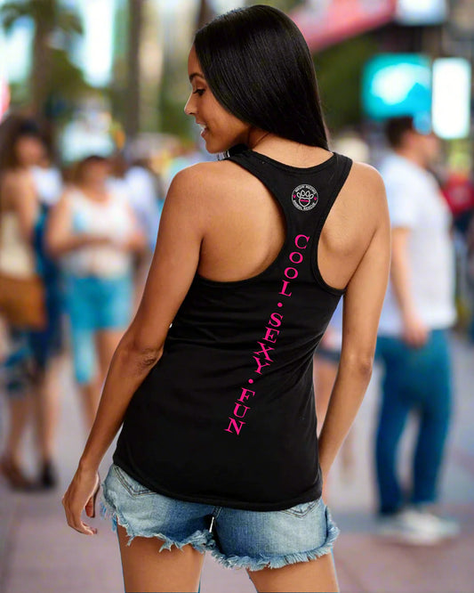 Corporate Logo Black with Pink Ladies Tank