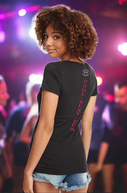 Meow For Me Black T-shirt with Pink logo