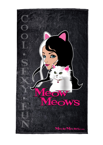 Black Terry Velour Beach Towel Cool, Sexy, Fun