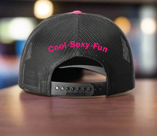Corporate Outline Hot Pink/ Black Trucker Hat