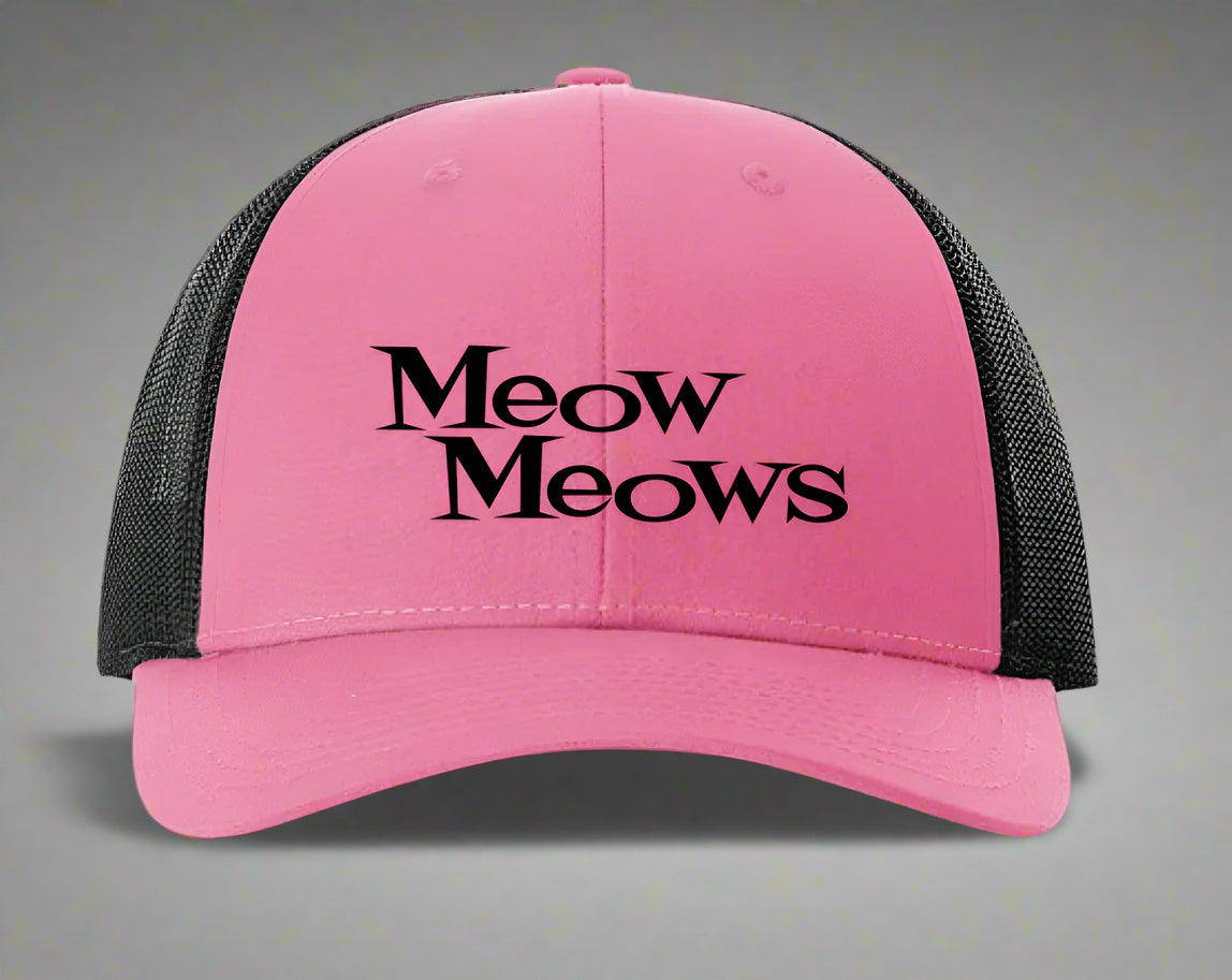 Meow Meows Hot Pink/ Black Trucker Hat