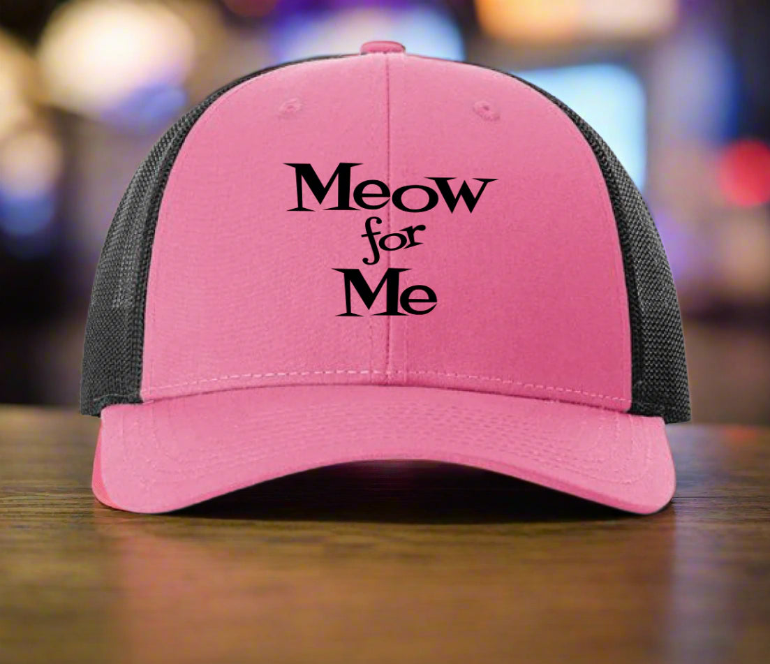 Meow for Me Hot Pink/ Black Trucker Hat