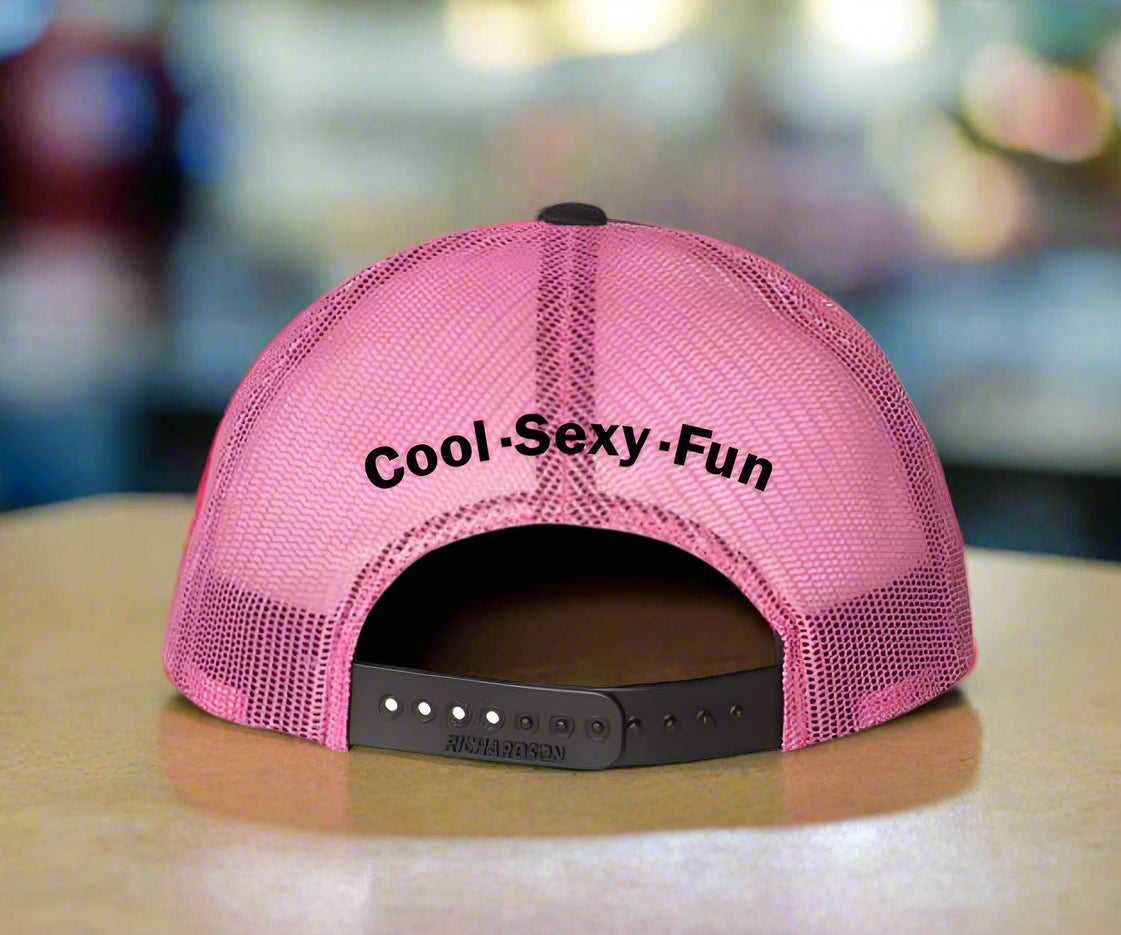 Corporate Outline Black_Neon Pink_Trucker Hat