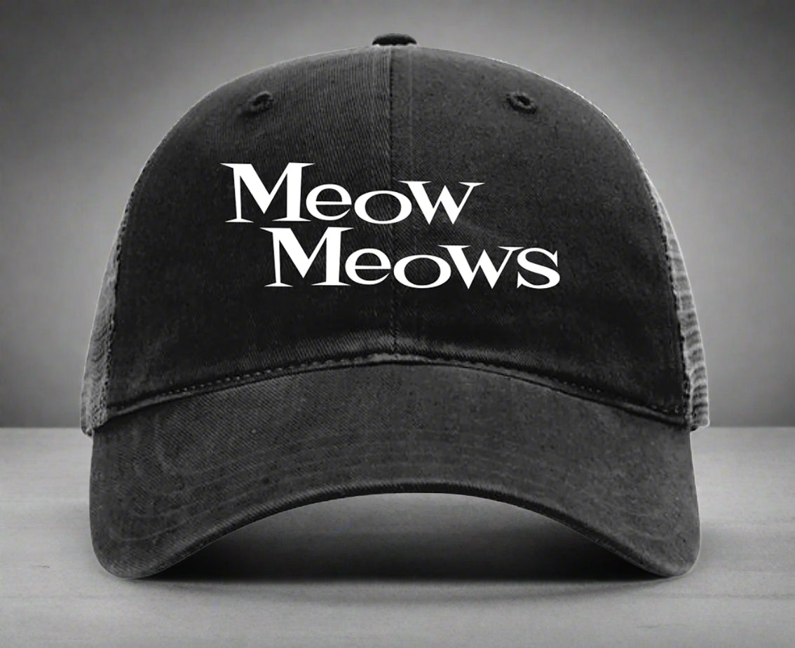 Meow Meows Black/ Charcoal Trucker Hat