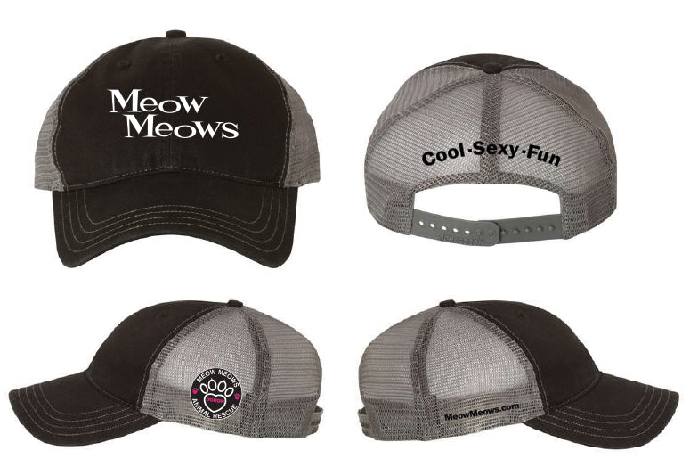 Meow Meows Black/ Charcoal Trucker Hat