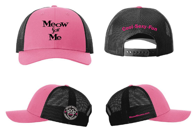 Meow for Me Hot Pink/ Black Trucker Hat